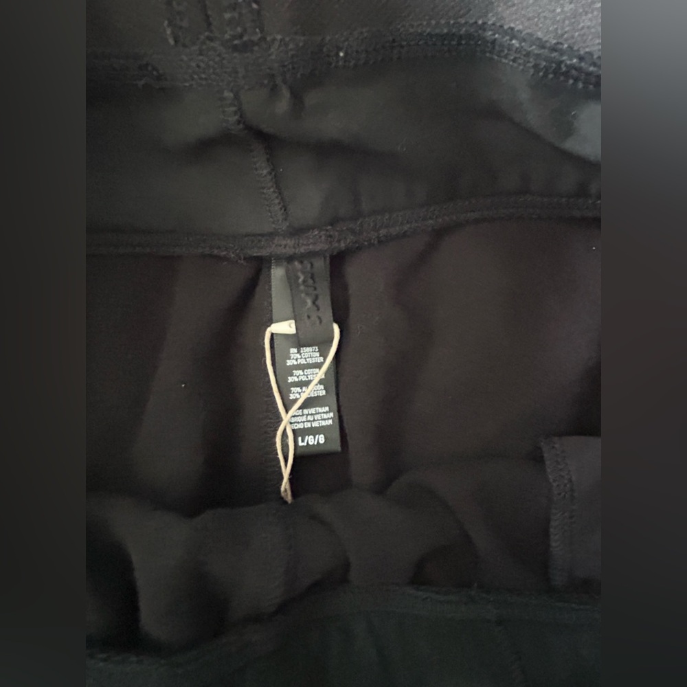 SKIMS Cotton Fleece Oversized Double Waistband Pant Onyx Large NWT O-429 - Picture 10 of 12